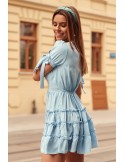 Sommerkleid mit kurzen Ärmeln, blau PR3181 - Online-Shop - Boutique